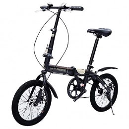 YSHUAI Fahrräder YSHUAI 16 Zoll Mini Klappfahrrad Für Erwachsene Klapprad Ultra Leichtes Faltrad Singlespeed Fahrrad, Verstellbare Sitzrad Fahrräder, Kotflügel, Leichtes Klapprad, Schwarz