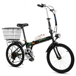 YSHUAI Fahrräder Yshuai 20 Zoll Ultraleichtes Faltrad mit variabler Geschwindigkeit für Damen und Herren auf dem Fahrrad für Studenten, Erwachsene, mit kleinen Rädern, zusammenklappbar, für die Freizeit, Schwarz