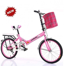YTDHBLK Fahrräder YTDHBLK gtt 20 Zoll Stoßdämpfung Unisex Ultraleichtes tragbares Klapprad, männliches und weibliches Studenten Ultraleichtes Faltrad Folding Bike Klapp Fahrrad, leicht und stabil / Pink
