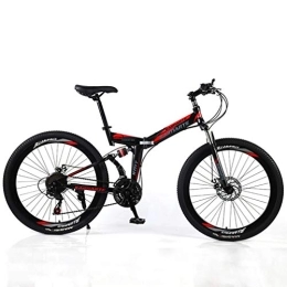 YUKM Fahrräder YUKM Speichen-Rad 3-Speed ​​Conversion Mountainbike, Faltbare bewegliches Off-Road-Fahrrad, fünf Farben, Geeignet für Männer und Frauen, Schwarz, 26 inch 21 Speed