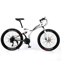 YUKM Fahrräder YUKM Speichen-Rad 3-Speed ​​Conversion Mountainbike, Faltbare bewegliches Off-Road-Fahrrad, fünf Farben, Geeignet für Männer und Frauen, Weiß, 26 inch 21 Speed