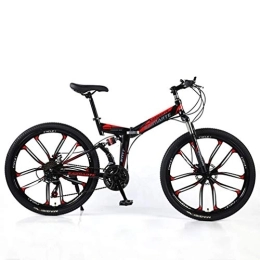 YUKM Fahrräder YUKM Zehn-Speichen-Rad DREI-Gang-Umwandlung Mountainbike, Faltbare beweglichen Cross-Country Bike, fünf Farben, geeignet für Männer und Frauen, Schwarz, 26 inch 21 Speed