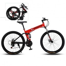 YXYBABA Falträder YXYBABA 61 cm Stahl-Carbon-Mountainbike, Trail-Bike aus hochgefedertem Stahl, Vollgefederter Rahmen, Klappräder mit variabler Geschwindigkeit, Off-Road-Herren-und Damen-Fahrräder, 27-Gang-Speichenrad