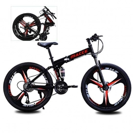 YXYBABA Falträder YXYBABA Mountainbike, 66 cm (26 Zoll), variable Geschwindigkeit, doppelte Stoßdämpfung, für Damen und Herren, zusammenklappbar, 21-Gang-Rad
