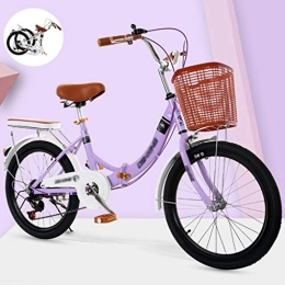 YYSD Falträder YYSD Faltbares Fahrrad für Männer und Frauen, Leichte Arbeit Doppelscheibenbremsen mit Variabler Geschwindigkeit City Retro Bike mit Rücklicht und Autokorb (20 / 22 / 24 Zoll)