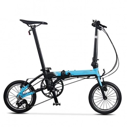 ZDZXCMW Fahrräder ZDZXCMW Faltrad Unisex Folding Stadt-Fahrrad Fully Faltbare Rahmen Aluminiumlegierung Ultra Light Tragbarer Erwachsene Erwachsene, Blue