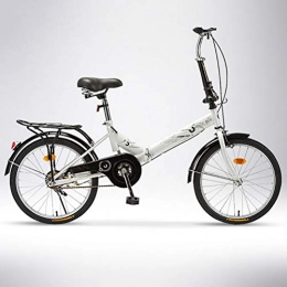ZEIYUQI Fahrräder ZEIYUQI 20 Zoll Faltrad Mens Rennräder geeignet für Arbeit, Außenreit, Weiß, Single Speed A