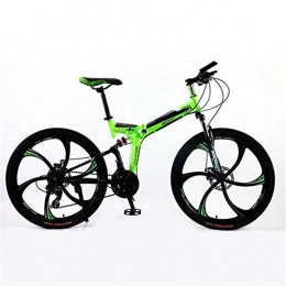 Zhangxiaowei Falträder Zhangxiaowei Mens Mountainbike, Vorderachsfederung, 21 / 24-Geschwindigkeit, 26-Zoll-Räder, 17, 5-Zoll-Aluminium-Rahmen, Grün, 24 Speed