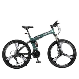 ZJZ Fahrräder ZJZ Leichtes, üppig faltbares Mountainbike, 26-Zoll-Doppelscheibenbremsen mit hohem Kohlenstoffstahlrahmen, Mountainbike mit 24 Geschwindigkeiten, doppelte Federung, männliche und weibliche Studenten