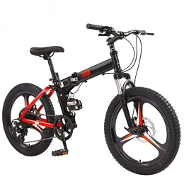 ZOUJIANGTAO Falträder ZOUJIANGTAO Rotes 20"bicycl Mountainbike Ergonomisches Design, Stoßdämpfung, Faltbarer, Tragbarer Und Platzsparender, Komfortabler Und Atmungsaktiver, Dedizierter Sattel