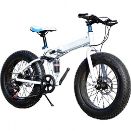 ZRZJBX Fahrräder ZRZJBX Schnee Bike Geschwindigkeit Stoßdämpfer Snowmobile Mountainbike 4, 0 Fett Reifen Bikes Stoßdämpfer, 24”White-27Speed