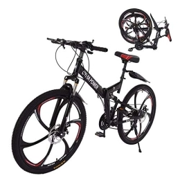 ZSMLB Falträder ZSMLB Rennräder für Erwachsene MountainbikesFaltbares Mountainbike für Männer Frauen, 26-Zoll-21-Gang-Outdoor-Fahrrad MTB-Bikes mit Vollfederung, Mountainbike aus Kohlenstoffstahl