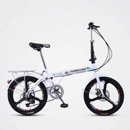 Zunruishop Fahrräder Zunruishop Falträder für Erwachsene Klapprad Ultra Light Tragbarer einstellbare Geschwindigkeit Kleines Rad Fahrrad -20 Zoll-Räder faltbares Fahrrad / Klapprad Faltrad Fahrrad (Color : White)