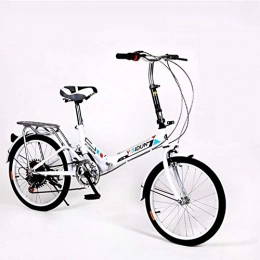 ZWY Falträder Zwy Faltbares Fahrrad für Damen und Erwachsene, 50, 8 cm (20 Zoll), 6-Gang-Klapprad, für Erwachsene, Studenten, Auto, leichter Aluminiumrahmen, Stoßdämpfung, E 110 x 160 cm (43 x 63 Zoll)