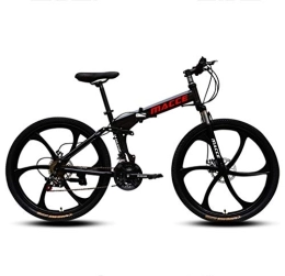 ZXCY Falträder ZXCY 27 Speed Mountainbike Faltbares Klappräder Mit Doppel Scheibenbremsen Und 26-Zoll-Weels-Rennrad Für Erwachsene Tragbare Fahrräder Aus Kohlenstoffhaltigem Stahl, Schwarz