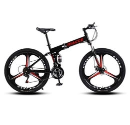 ZXCY Falträder ZXCY Mountain Trail Bike Tragbares Faltbares Fahrrad Klappräder Für Erwachsene Mit 24 Geschwindigkeiten, Doppelscheibenbremsen Und 24-Zoll-Rennrädern Mit Hohem Kohlenstoffstahl, Schwarz