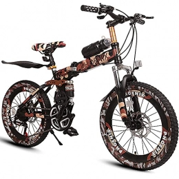 ZXQZ Falträder ZXQZ 21-Gang-Falträder, 6-7-8-9-10-11-12 Jahre Alte Mountainbikes mit Doppelscheibenbremsen und Doppelstoßdämpfern, Für Kindertagsgeschenke (Color : Brown)