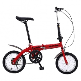 ZXQZ Fahrräder ZXQZ Faltrad, 14 '' City Rennräder, Vorderes Hinteres V-Bremsrad für Männer Frauen (Color : Red)