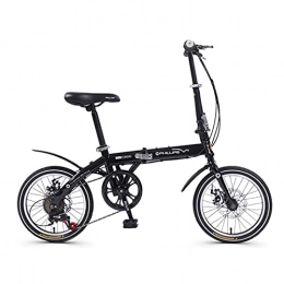 ZXQZ Falträder ZXQZ Faltrad, 16-Zoll-Komfort Mobiles Tragbares Kompaktes 6-Fach Faltbares Fahrrad für Männer Frauen - Studenten und Pendler In Der Stadt (Color : Black)