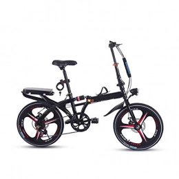 ZXWNB Fahrräder ZXWNB Faltbares Fahrrad Mit Variabler Geschwindigkeit Leichtes Tragbares Mini-Faltrad Für Erwachsene Für Männer Und Frauen 1 Sekunde Faltrad 14 Zoll, Schwarz, B