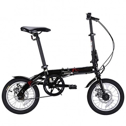 ZXWNB Fahrräder ZXWNB Faltbares Fahrrad Ultraleichte Tragbare Single-Speed-Doppelscheibenbremsen Für Erwachsene Für Das Fahren Von Fahrrädern 14 Zoll, Schwarz, A