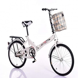 ZYLFN Fahrräder ZYLFN 20-Zoll-Faltrad für Erwachsene, faltbares Mini-Kompaktrad Fahrrad Leichtes Faltrad mit V-Bremse, geeignet für Studenten, Büroangestellte, Weiß