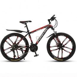 Pateacd Fahrräder 21-Gang-Aluminium-MTB, Bike Strong Premium-MTB 26 Zoll - Mädchen-, Damen- Und Herren-Fahrrad - Scheibenbremse Vorne Und Hinten - Shimano 21-Gang-Umwerfer, Black red