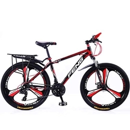 Nileco Fahrräder 21-Geschwindigkeit Mountainfahrräder, 26 Zoll Erwachsene Hoch-Carbon Stahlrahmen Hardtail Fahrrad, Mann All Terrain Mountainbike, Anti-Slip Fahrräder-Schwarz Und Rot 26inch