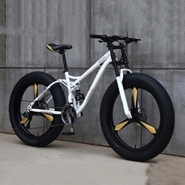 YANGDONG Mountainbike 24-Gang-Getriebe Adult Mountainbike, Beach Bike mit High Carbon Steel Full Suspension, Auenlang Fahrrad mit Doppelscheibenbremsen und dicke Reifen for Schnee-Reiten ( Color : O , Size : 24inch )