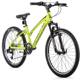 Leaderfox Fahrräder 24 Zoll Alu Mountainbike Leader Fox Spider Girl 8 Gang S-Ride MTB Neon Gelb