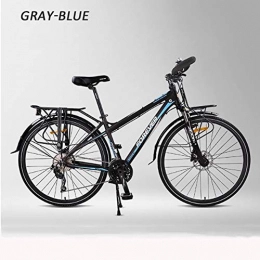 HUWAI Fahrräder 24-Zoll-Bikes Herren / Damen Hybrid Rennrad, Scheibenbremsen, Alurahmen, Geschwindigkeit Antrieb, Carbon-Faser-Gabel, mehr Farben, Blue Gray