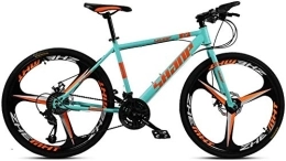 Aoyo Fahrräder 24 Zoll Mountainbike, Doppelscheibenbremse, Hardtail-Mountainbike, für Herren und Damen, kohlenstoffreicher Stahl, All-Terrain-Fahrrad, 21 Gänge, , 27 Speed, Blue 3 Spoke