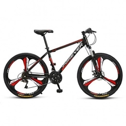 26 Inch Mountain Bike, Adult Youth MTB, Carbon Steel Frame, Large Full Suspension Mountain Bike,Kein Geräusch,24 Geschwindigkeit,Red