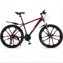  Fahrräder 26 Inch Mountain Bike Aluminum Alloy 24 Variable Speed Shock Absorption Off-Road Travel City Commuter Car (Black a) (Red b)