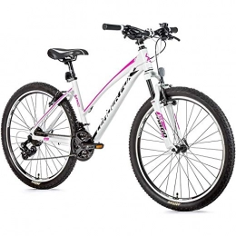 Leaderfox Fahrräder 26 Zoll Alu Leader Fox MXC Lady Fahrrad Mountain Bike Shimano 21 Gang Weiss pink RH 36cm