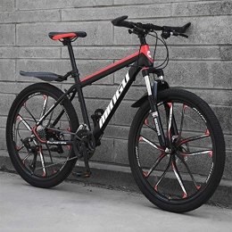 Breeze Fahrräder 26 Zoll Mountainbike, geeignet ab 150 cm, Scheibenbremse, Vollfederung, Jungen-Fahrrad & Herren-Fahrrad, Black red, 21 Speed