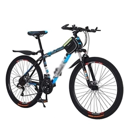 JAMCHE Fahrräder 26-Zoll-Mountainbike-Rahmen aus Kohlenstoffstahl, 21 / 24 / 27 Gänge mit Doppelscheibenbremse und Doppelfederung / Blau / 27 Gänge