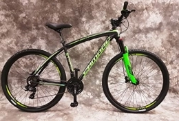 generisch Fahrräder 29 Zoll ALU Mountain Bike Gefedert mit 21-Gang Shimano & Hydraulik Scheibenbremsen 2960-10-Schwarz-Grün