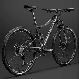  Fahrräder 29 Zoll Fahrrad Rahmen Full Federung Mountain Bike, doppelte Stoßabsorption Fahrrad Mechanical Disc Brakes Frame (Grau 24 Speeds)