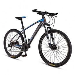 FHKBK Fahrräder 33-Gang-Hardtail-Mountainbikes für Männer, Frauen, All-Terrain-Mountainbike für Erwachsene mit verstellbarem Sitz, Doppelscheibenbremse und Vorder- / Vollfederung, Blaue Speichen,