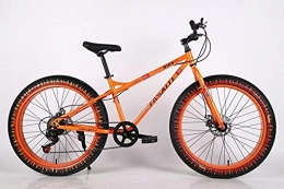 KaO0YaN Mountainbike Adult Snowmobile Variable Speed Mountain Bike, Wide Tire Bicycle Men's Beach Bikes, High Carbon Steel Frame Double Disc Brake Off-Road Bicycle-Orange_26-Zoll X17 Zoll
