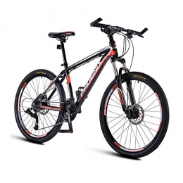 AEDWQ Fahrräder AEDWQ 27-Gang Mountainbike, Aluminium Rahmen, Vorderradaufhngung, l Disc Doppelscheibenbremse Fahrrad, 26-Zoll-Spoke MTB Reifen, Schwarz, Rot / Wei Blau (Color : Black red)
