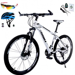 AI-QX Fahrräder AI-QX 26 Zoll MTB / Mountainbike Ölbremse Jugendfahrrad, Einschließlich [Brille + Helm] Mountainbike, Weiß