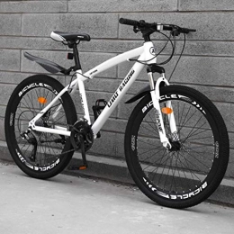 AISHFP Fahrräder AISHFP Adult Mountainbike, High-Carbon Stahlrahmen Strand Fahrrad, Doppelscheibenbremse Off-Road Schnee Bikes, Aluminium-Legierung 24 Zoll-Räder, Weiß, 27 Speed