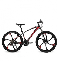 AISHFP Fahrräder AISHFP Erwachsene mit Variabler Geschwindigkeit Mountainbike, Doppelscheibenbremse Bikes, Strand Snowmobile Fahrrad, Upgrade-High-Carbon Stahlrahmen, 26-Zoll-Räder, Rot, 24 Speed