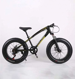 AISHFP Fahrräder AISHFP Fat Tire Adult Mountainbike, Cruiser-Bikes aus Kohlenstoffstahl, Beach-Schneemobilfahrrad, Doppelscheibenbremse 20-Zoll-Räder, Schwarz, 21 Speed