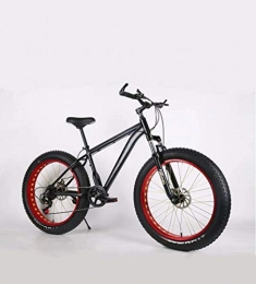 AISHFP Mountainbike AISHFP Verbesserte Version Fat Tire Mens Mountain Bike, Doppelscheibenbremse / High-Carbon Stahlrahmen Cruiser Bikes 7 Geschwindigkeit, Strand Snowmobile Fahrrad 24-26 Zoll Räder, F, 24inch