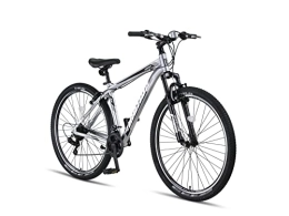 Generic Fahrräder ALTEC 4 Motion Mountainbike für Männer, 27, 5 Zoll Räder, 46 cm Alimuniumrahmen, Gabelfederung, Shimano 21 Speed, V-Brakes MTB (Chrom / Schwarz)