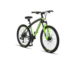 Generic Fahrräder ALTEC Camaro Mountainbike für Männer, 27.5 Zoll Räder, 45 cm Alimuniumrahmen, Gabelfederung, Shimano 21 Speed, Scheibenbremsen, Doppelwandige Alufelgen MTB (Schwarz / Grün)