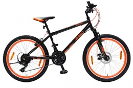 amiGO Fahrräder Amigo Next Level - Mountainbike für Jungen und Mädchen - MTB für Kinder 24 Zoll - mit 21-Gang und geeignet ab 135 cm - mit Handbremse, Scheibenbremse und fahrradständer - Schwarz / Orange